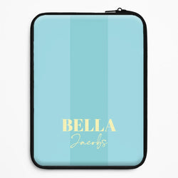Blue Stripe Personalised Name Universal Laptop Sleeve