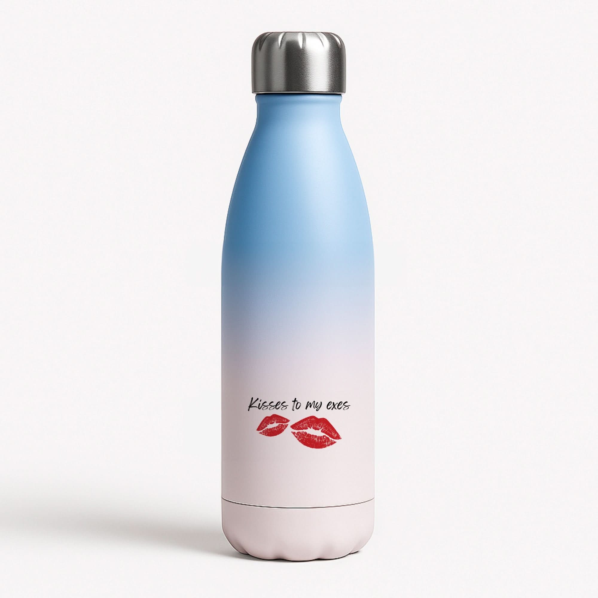 Kisses To My Exes Blue Water Bottle