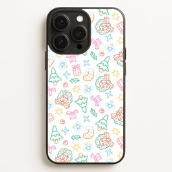 Neon Christmas Icons Pattern II iPhone 12 Pro Max Case