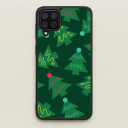 Abstract Christmas Trees Pattern Galaxy A12 Case