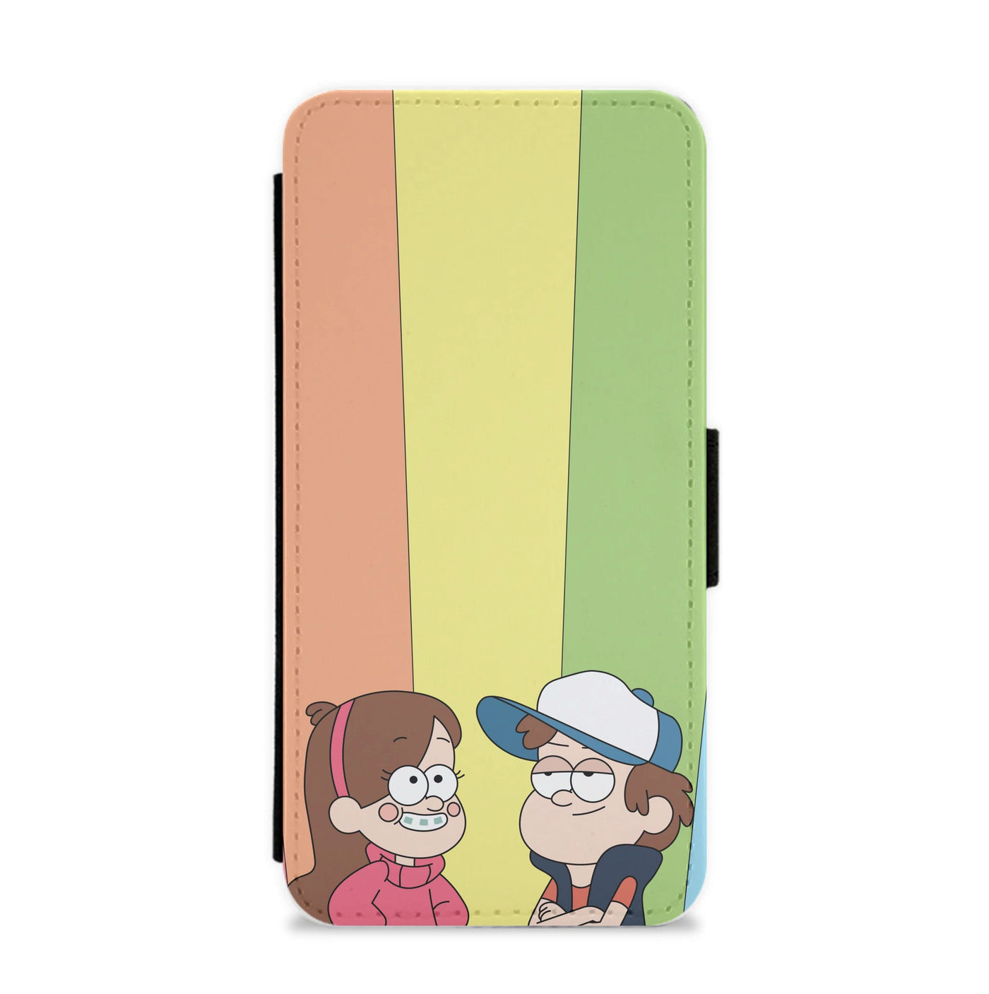 Mabel And Dipper Rainbow Flip / Wallet Phone Case