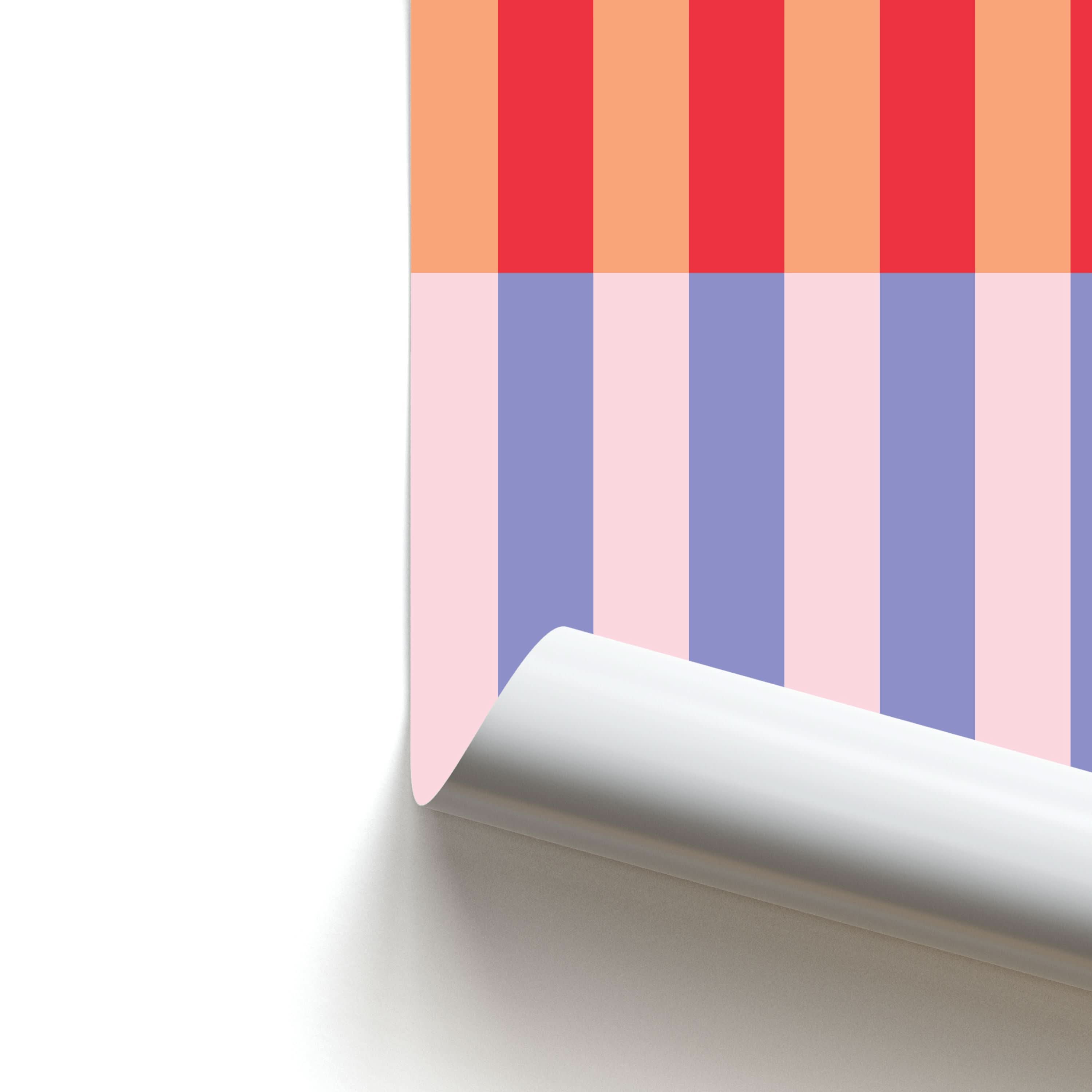 Multicoloured Pinstripe Abstract Pattern Poster