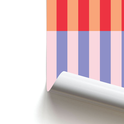 Multicoloured Pinstripe Abstract Pattern Poster