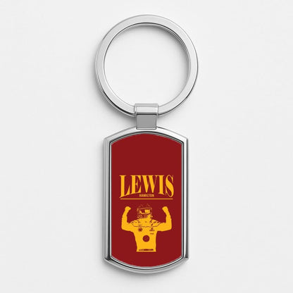 Lewis Red And Gold Silver Metal Keyring