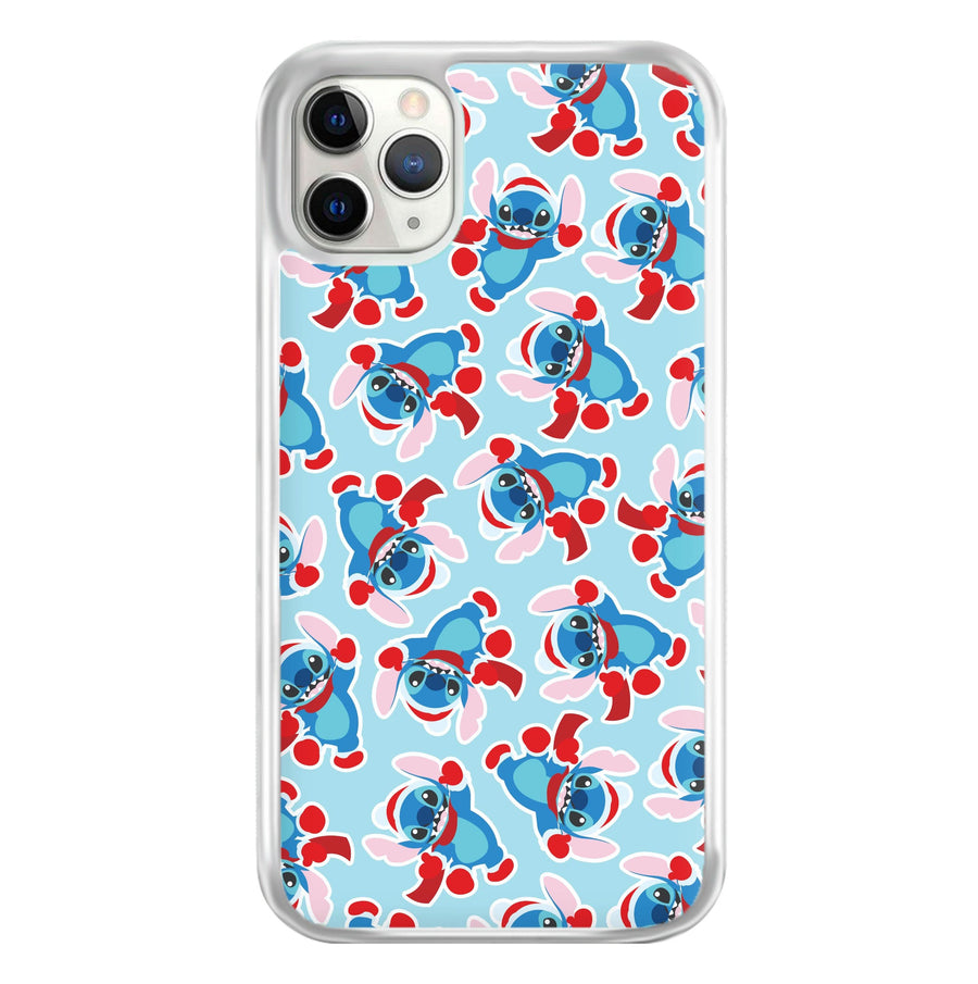 Blue Alien Christmas Pattern Phone Case