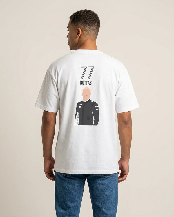 Bottas 2026 T-Shirt — White Back, worn