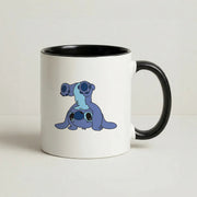 Cute Blue Alien Handstand Mug 4