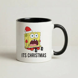 It's Christmas Cartoon Sponge Coffee Black Mug