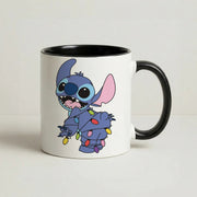 Cute Blue Alien Fairylights Mug 4