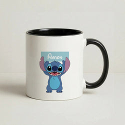Standing Blue Alien - Personalised Disney Coffee Black Mug
