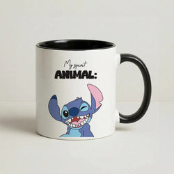 My Sprit Animal Blue Alien Coffee Black Mug