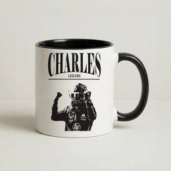 Charles Red And Gold Coffee Black Mug