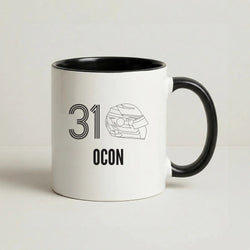 Ocon Helmet 2026 Coffee Black Mug