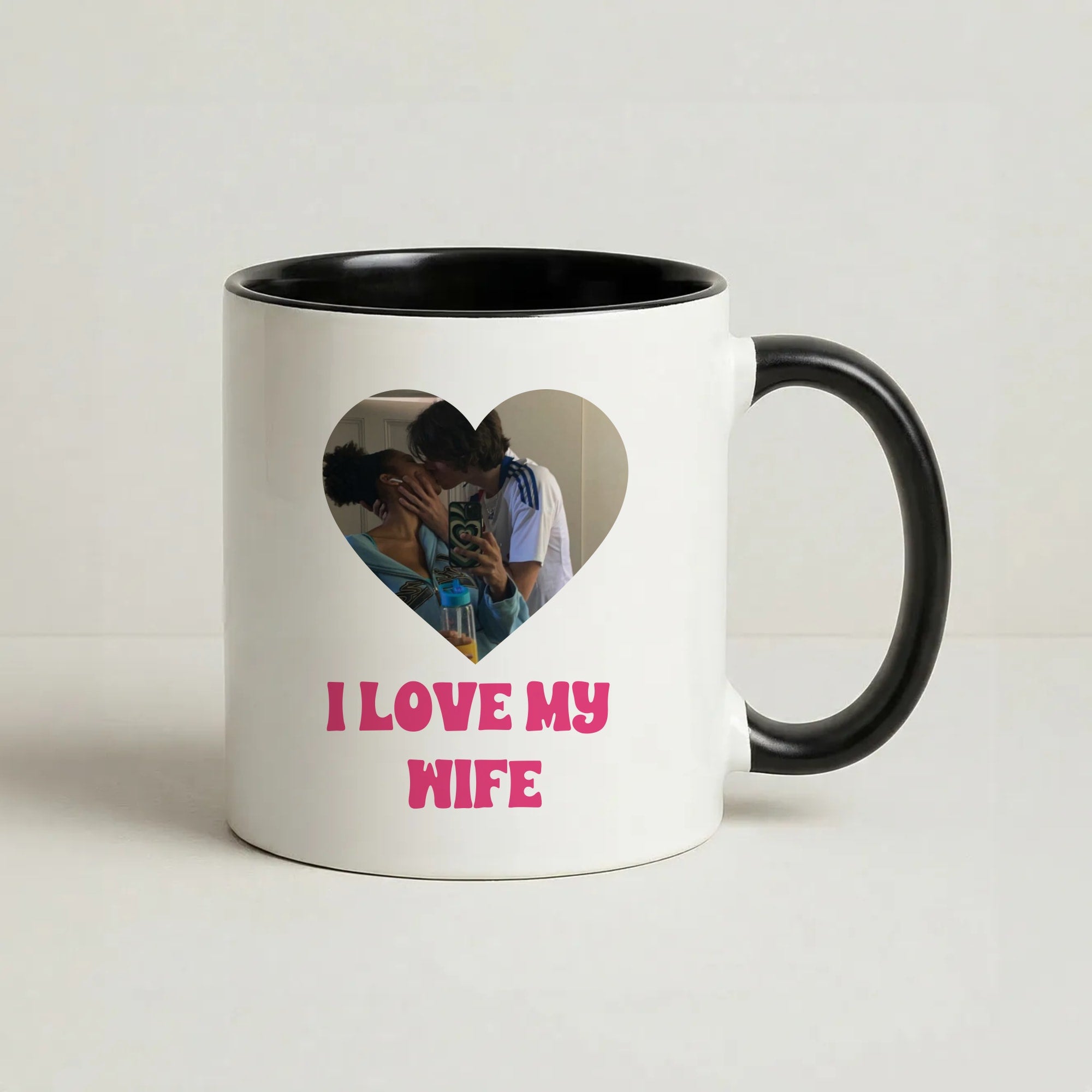 I Love My Wife - Personalised Couples Coffee Black Mug