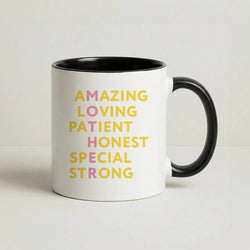Mother Anagram Coffee Black Mug