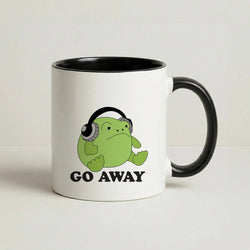 Go Away Grumpy Frog  Coffee Black Mug