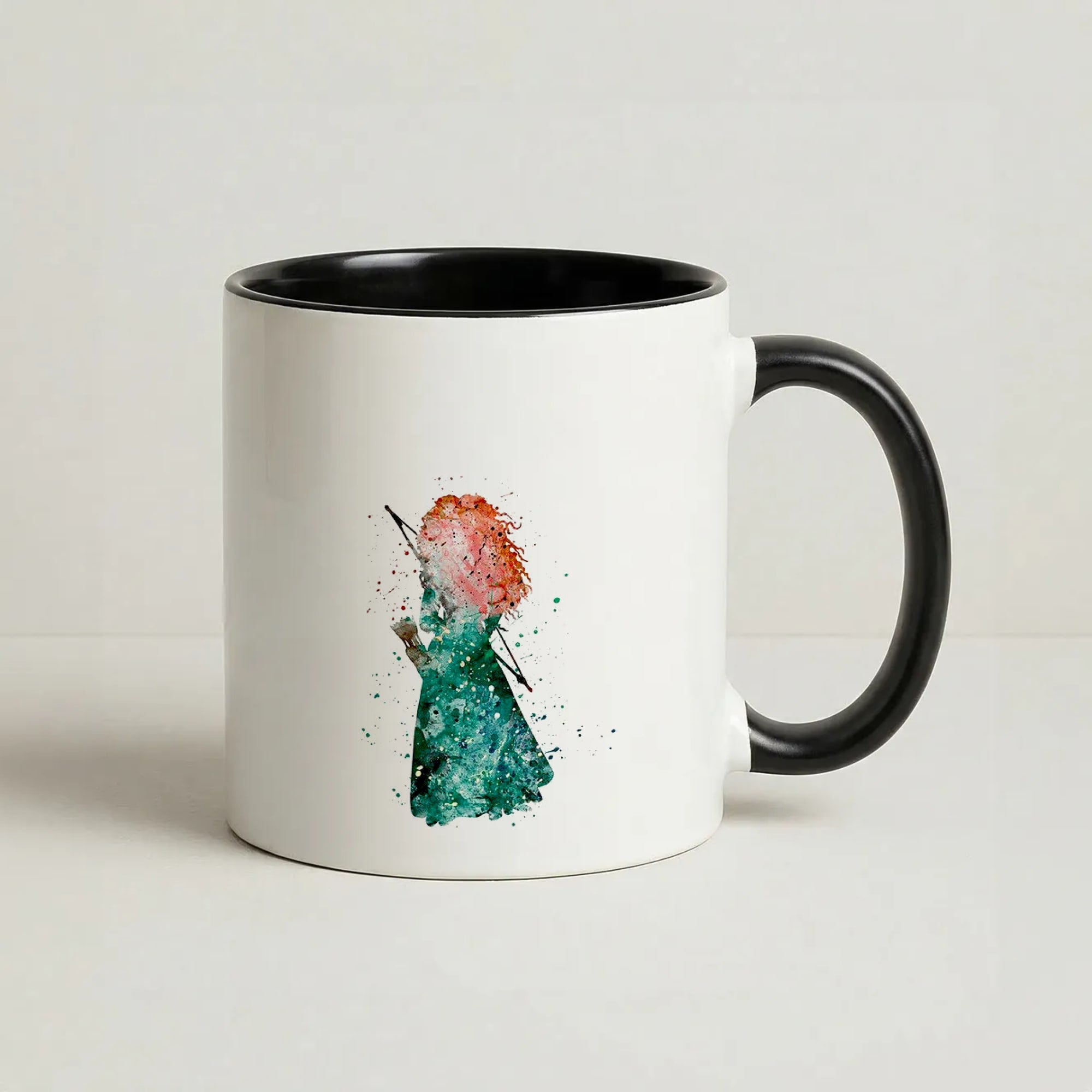 Watercolour Princess Merida Brave Fairytale Coffee Black Mug
