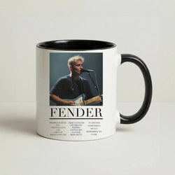 Fender Orange Song List Coffee Black Mug