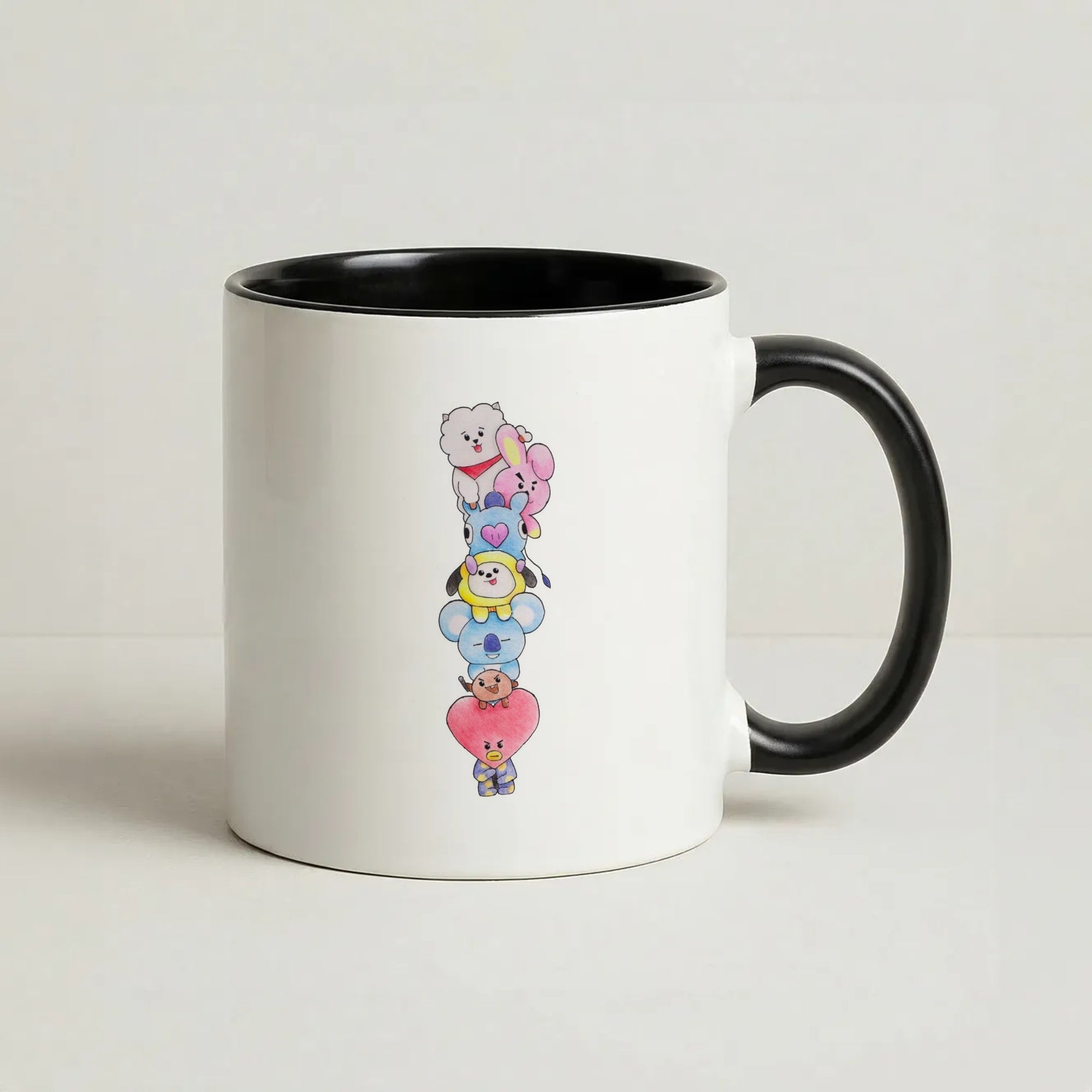 K-Pop Band BT21 Drawing Coffee Black Mug