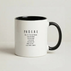 Spelling Phoebe Coffee Black Mug