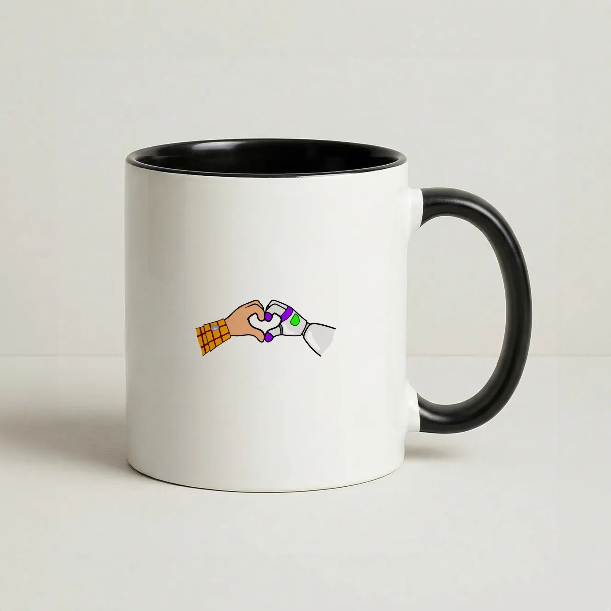Woody And Buzz Love Coffee Black Mug