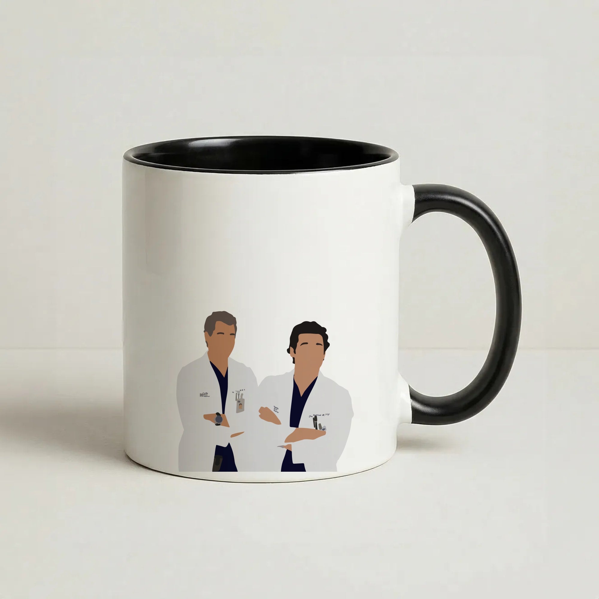 Two Doctors Arm Crossed - Grey's Coffee Black Mug