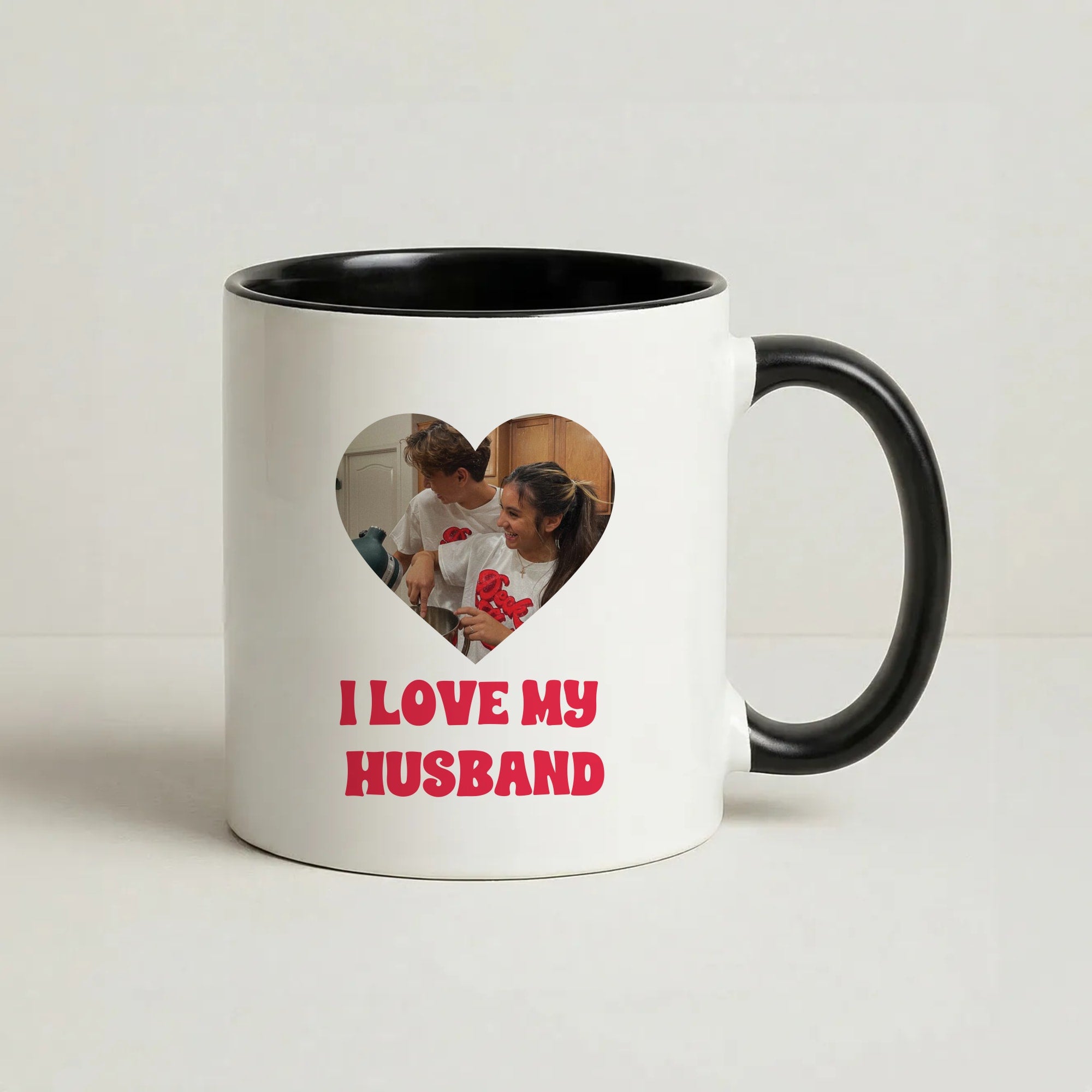 I Love My Husband - Personalised Couples Coffee Black Mug