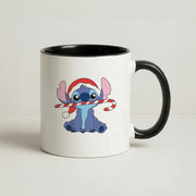 Cute Blue Alien Candycane Mug 4