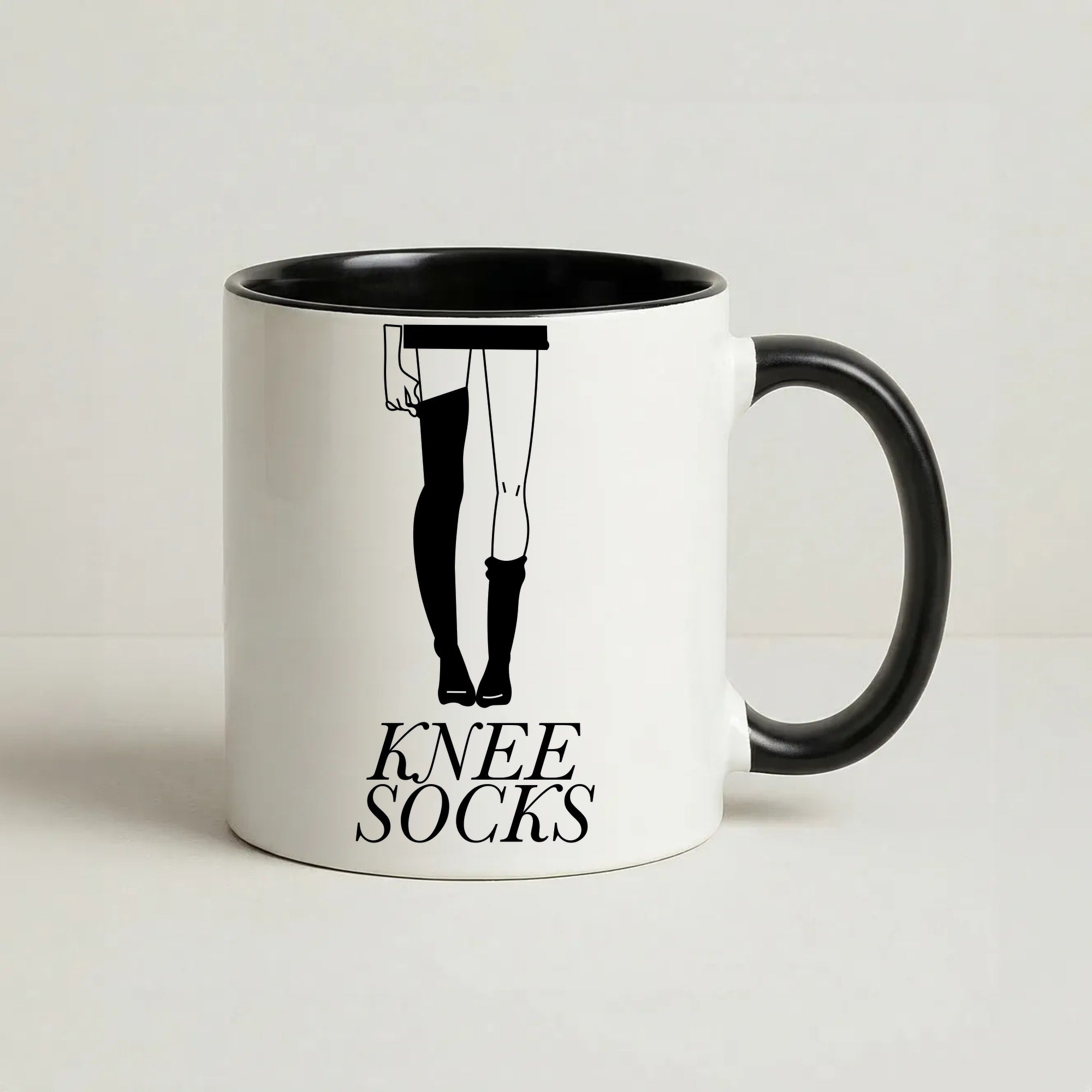Knee Socks Coffee Black Mug