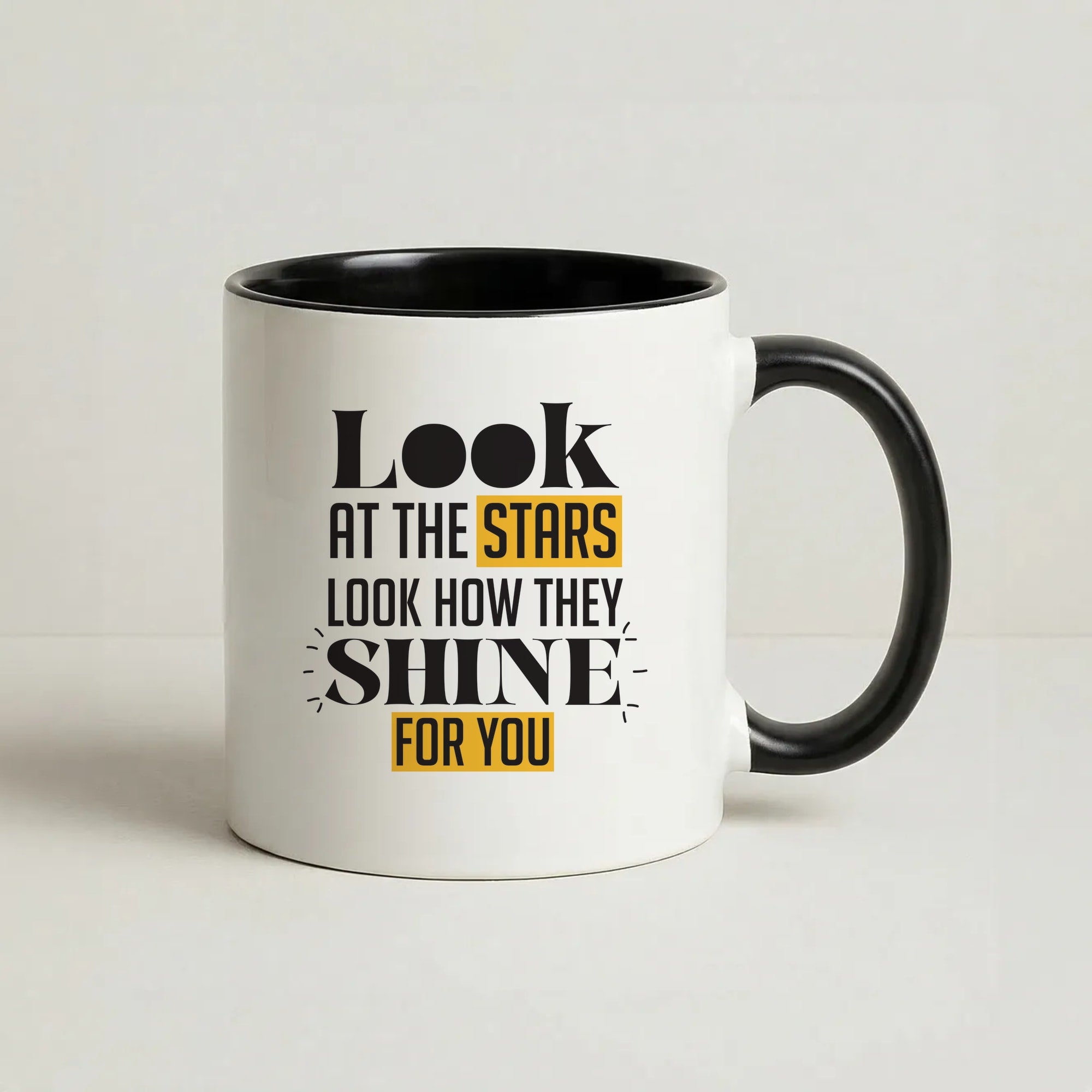 Look At The Stars Coffee Black Mug