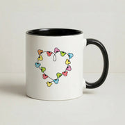 Cartoon Mouse Christmas Fairylights Heart Mug 4