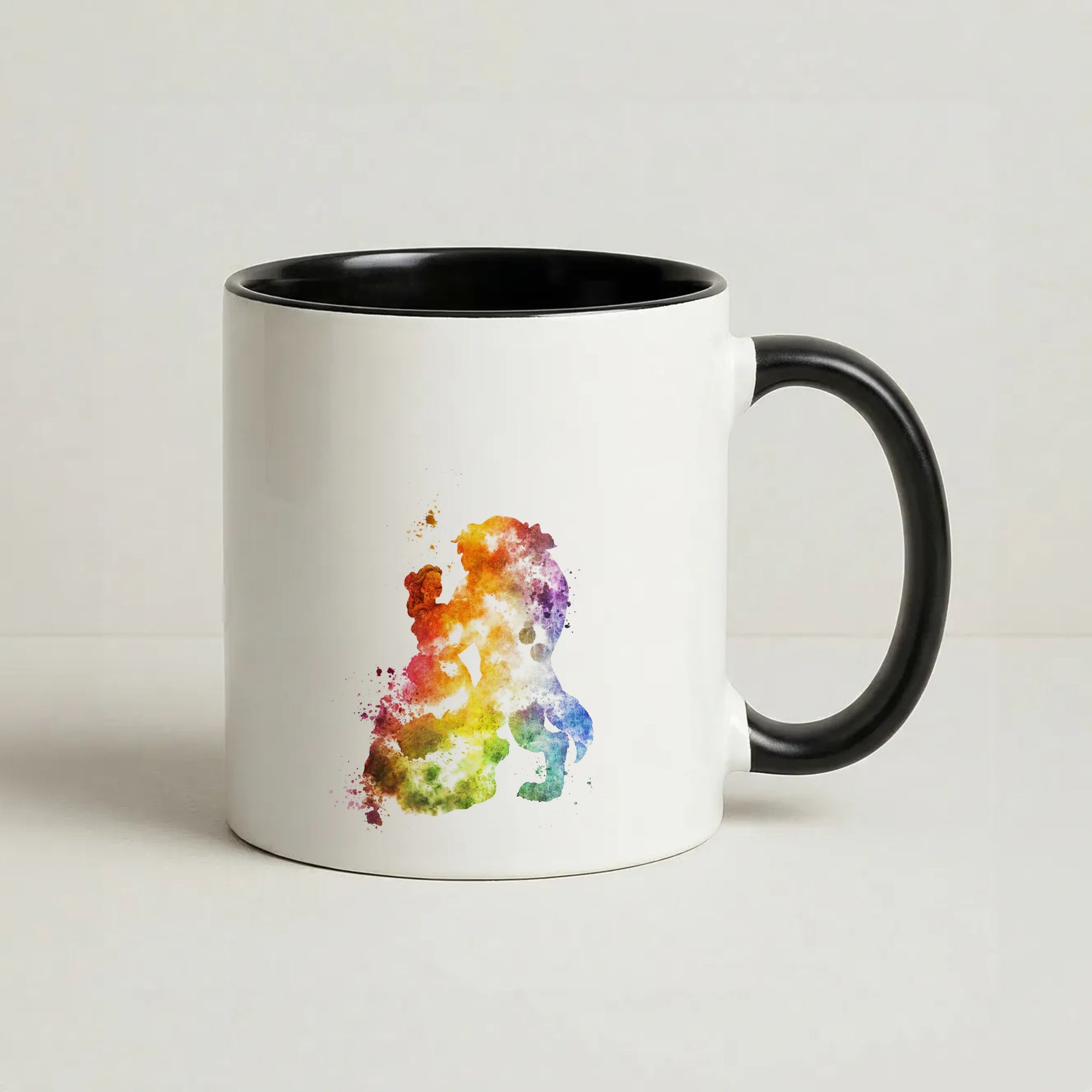 Watercolour Beauty Fairytale Coffee Black Mug