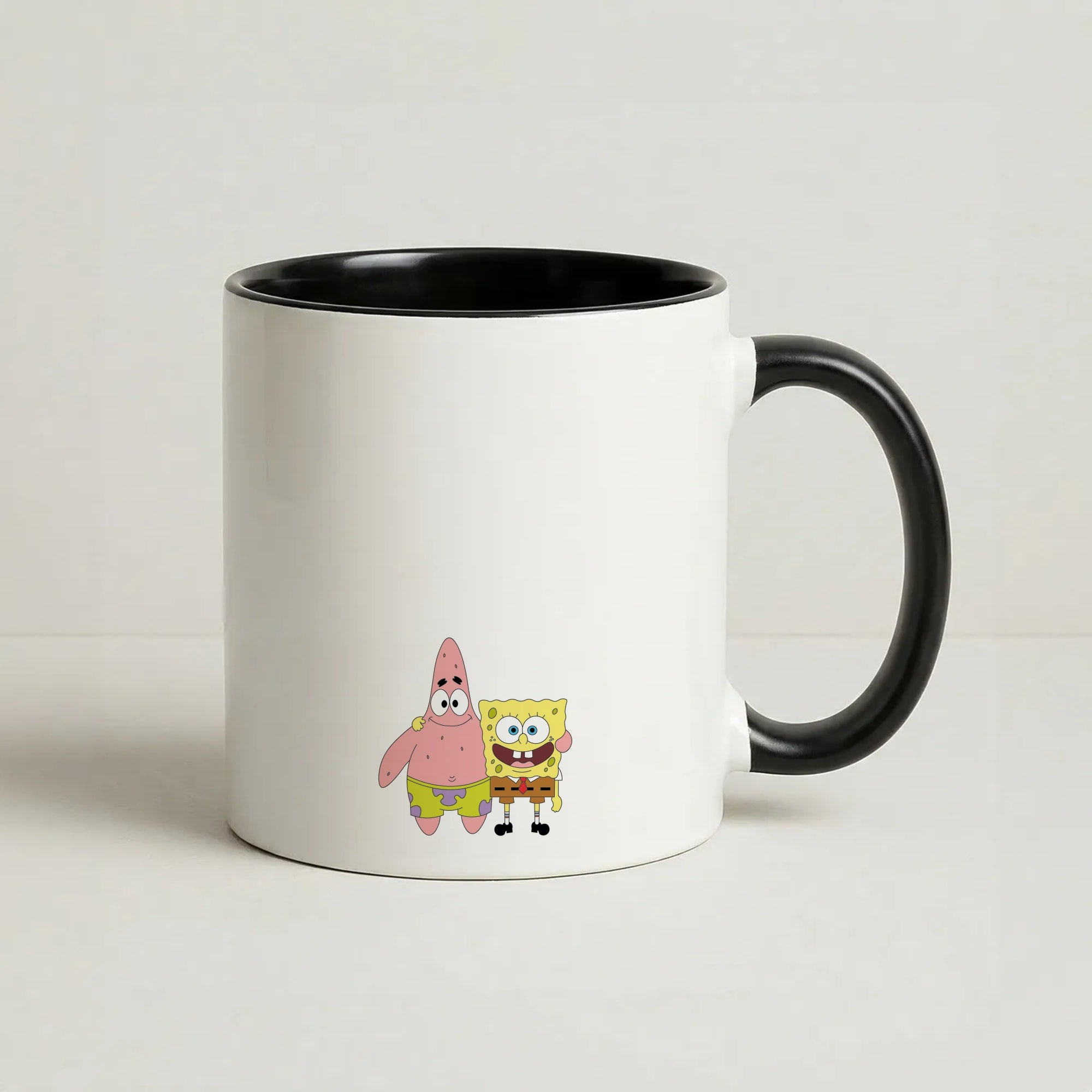 Patrick And Sponge Coffee Black Mug