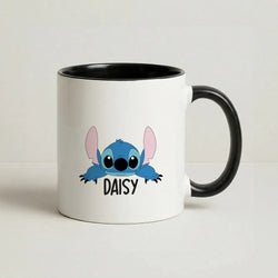 Blue Alien - Personalised Disney Coffee Black Mug