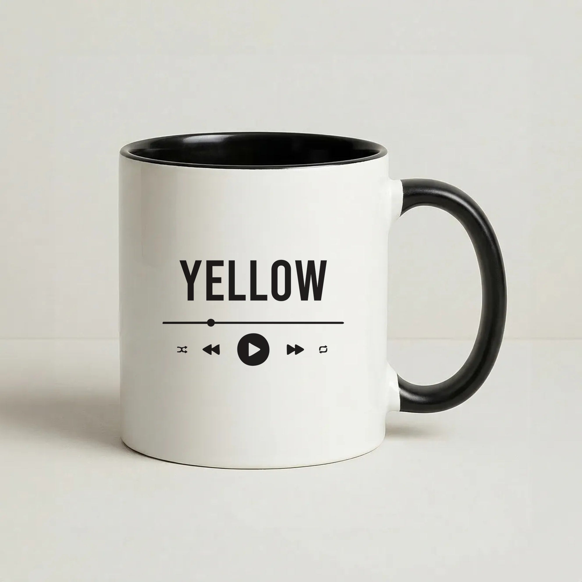 Yellow Music Player Coffee Black Mug