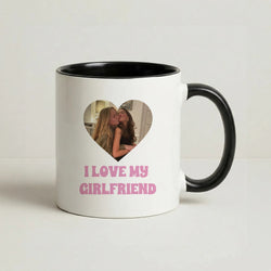 I Love My Girlfriend - Personalised Couples Coffee Black Mug