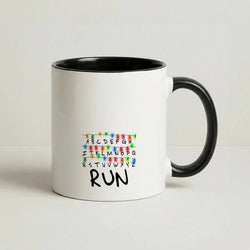 Run Coffee Black Mug