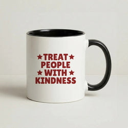 Treat People With Kindness Coffee Black Mug