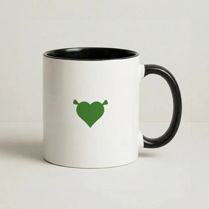 Green Ogre Heart Coffee Black Mug