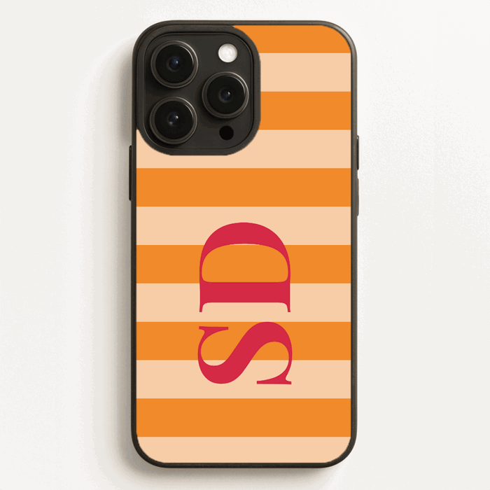 Stripe Monogram Personalised Phone Case