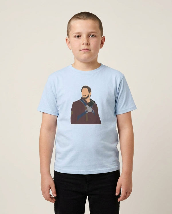 Star Lord - GOTG Kids T-Shirt — Blue Front, worn