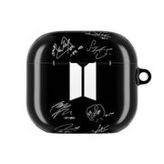 Black K-Pop Band Logo and Signatures AirPods Case 4