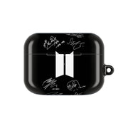 Black K-Pop Band Logo and Signatures AirPods Case 5
