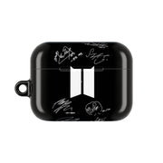 Black K-Pop Band Logo and Signatures AirPods Case 6