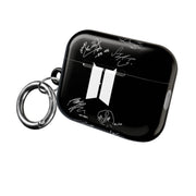 Black K-Pop Band Logo and Signatures AirPods Case 8
