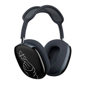 Cute Heart Finger Snap Black AirPods Max Case 2