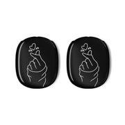 Cute Heart Finger Snap Black AirPods Max Case 3