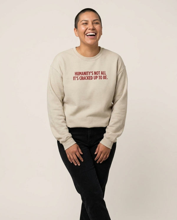 Humanity - VD Sweatshirt — Sand Front, worn