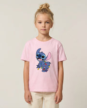 Cute Blue Alien Fairylights Kids T-Shirt 1