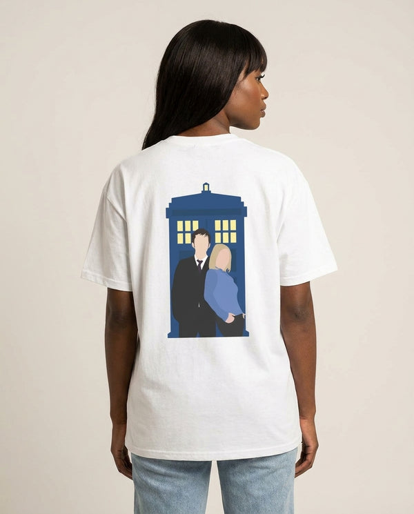 Rose And The Doc T-Shirt — White Back, worn